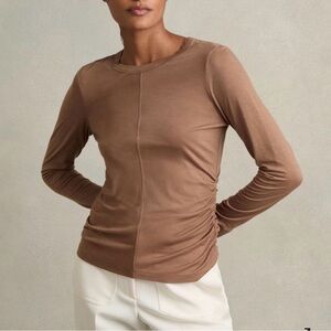 NWT $145 Reiss Tan Long Sleeve Tee